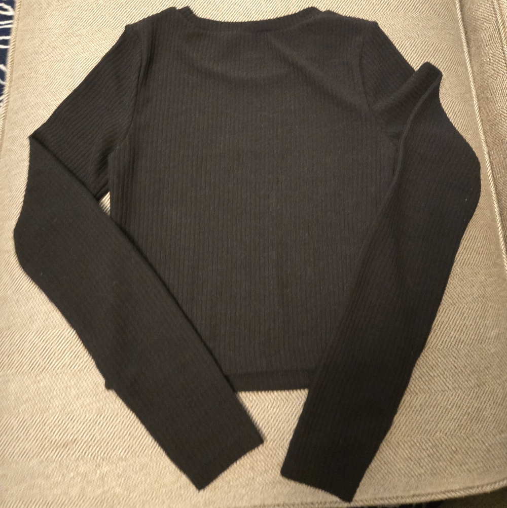 H&M Black Ribbed Top - Picture 3 of 4